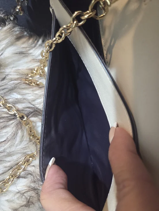 henri bendel Cream Leather Turn-Lock Clutch/shoulderbag - Picture 6 of 9